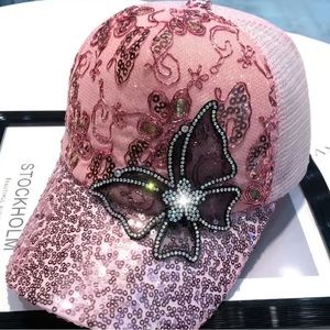 Pink Sequined Cap